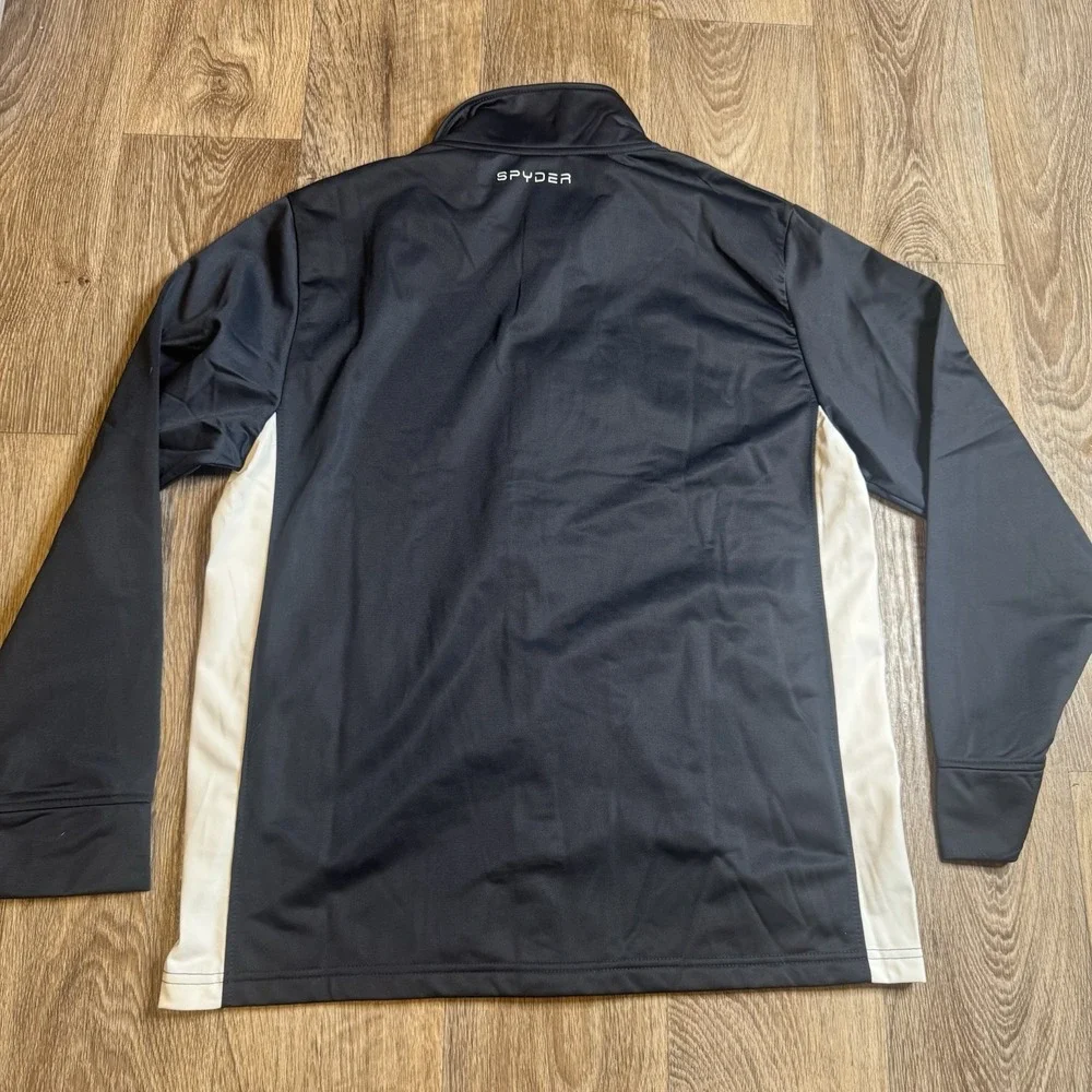 SPYDER STORM MENS FULL ZIP ATHLETIC TRACK JACKET Size Large‎ L NWT NAVY BLUE WHT